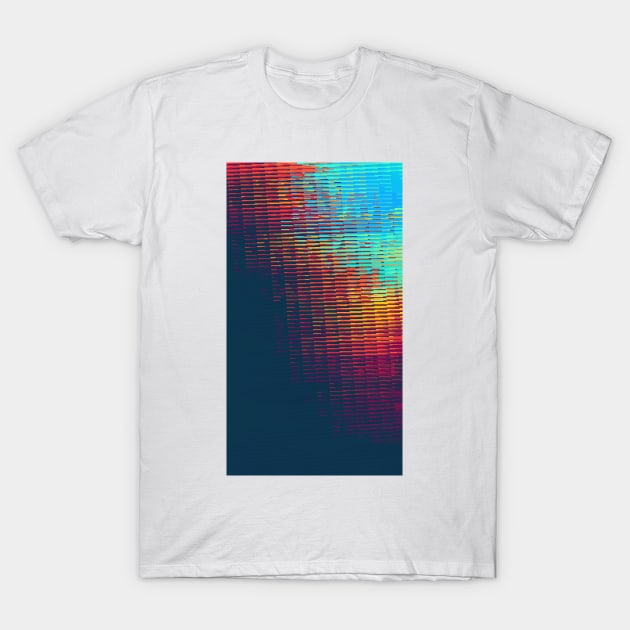 Evening Sun Glitch Contemporary Artwork T-Shirt by DankFutura